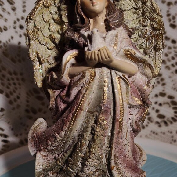 Set of 3 polystone Angles vintage figurines. SHIPS FREE - Picture 5 of 9